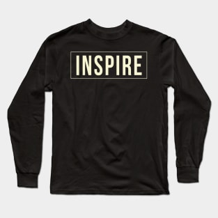 Inspire Typography Inspirational Word Retro White Long Sleeve T-Shirt